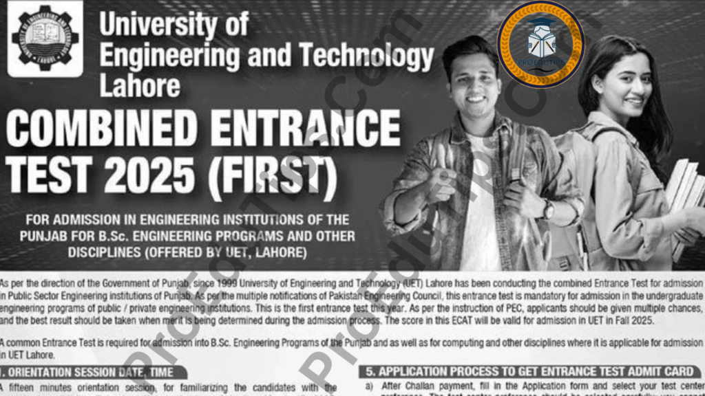 UET Lahore Opens ECAT 2025 Registrations