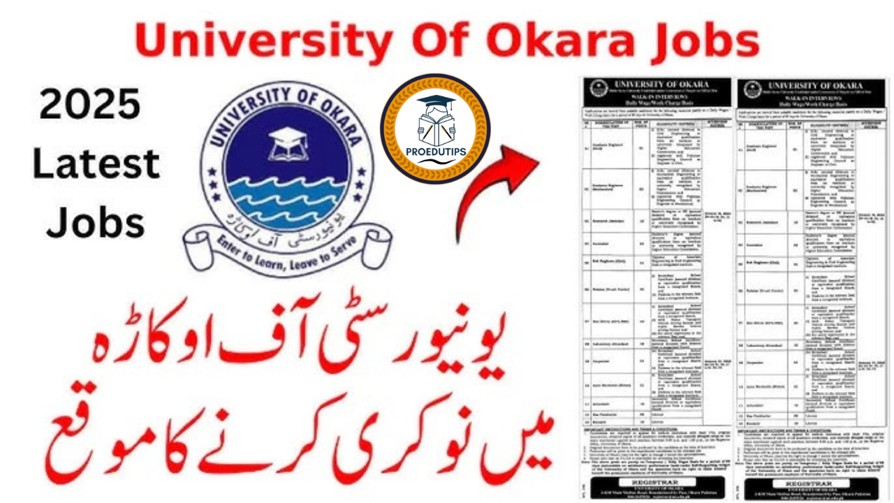 Okara University announced Admin Jobs